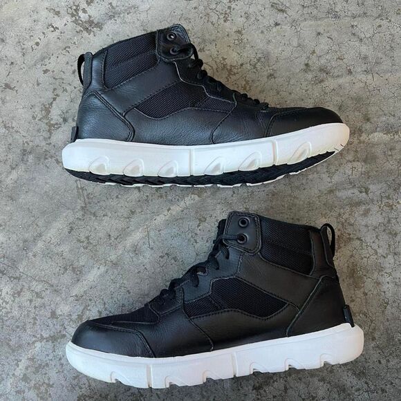 Sorel Explorer II High Top Lace-up Sneaker Boots Black White Women's 10 - Picture 3 of 8